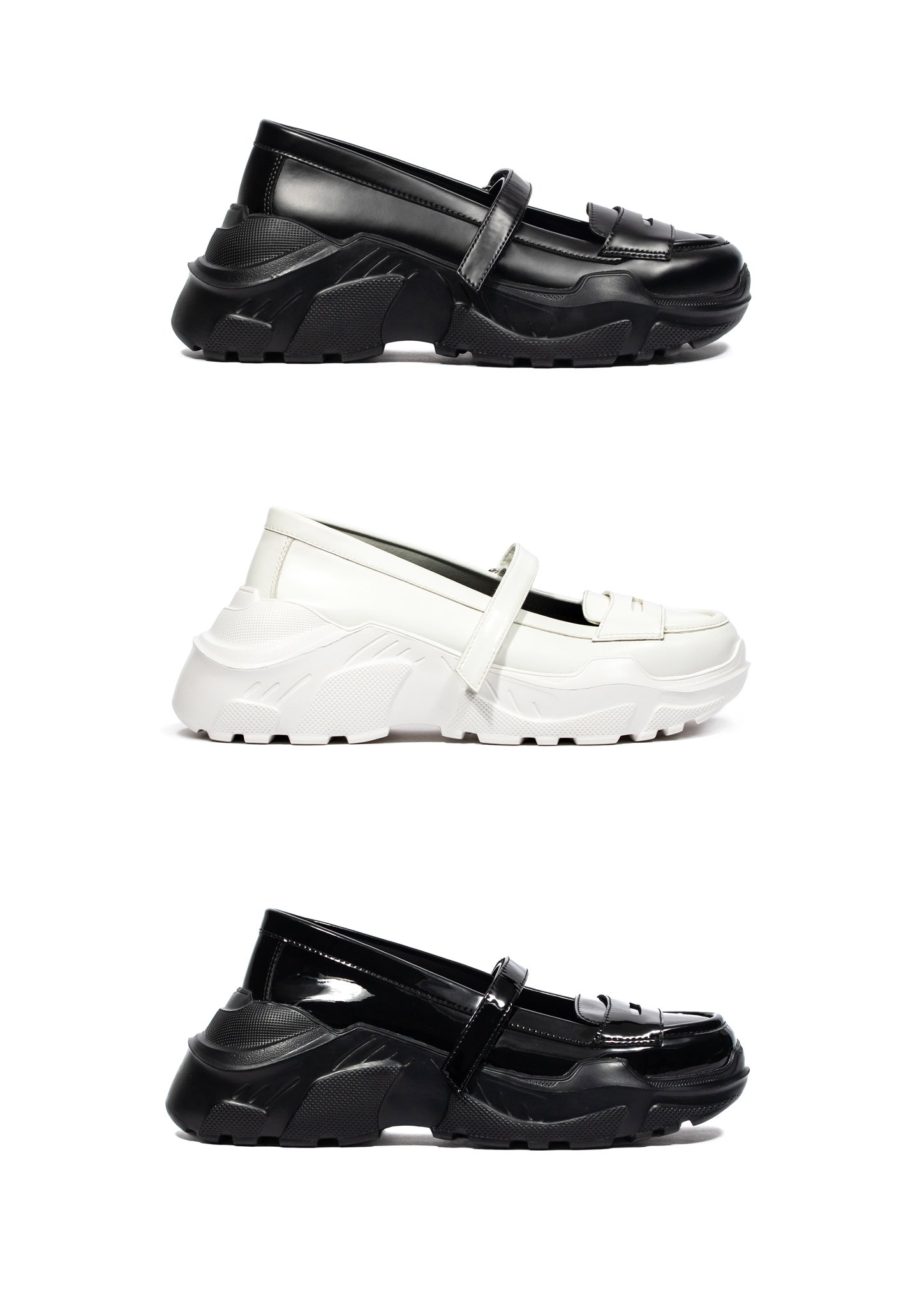 AKIKOAOKIローファー　petit_faux leather BK×BK AKIKOAOKI ローファー 「AKIKOAOKI/(アキコアオキ)」「STUDIOUS