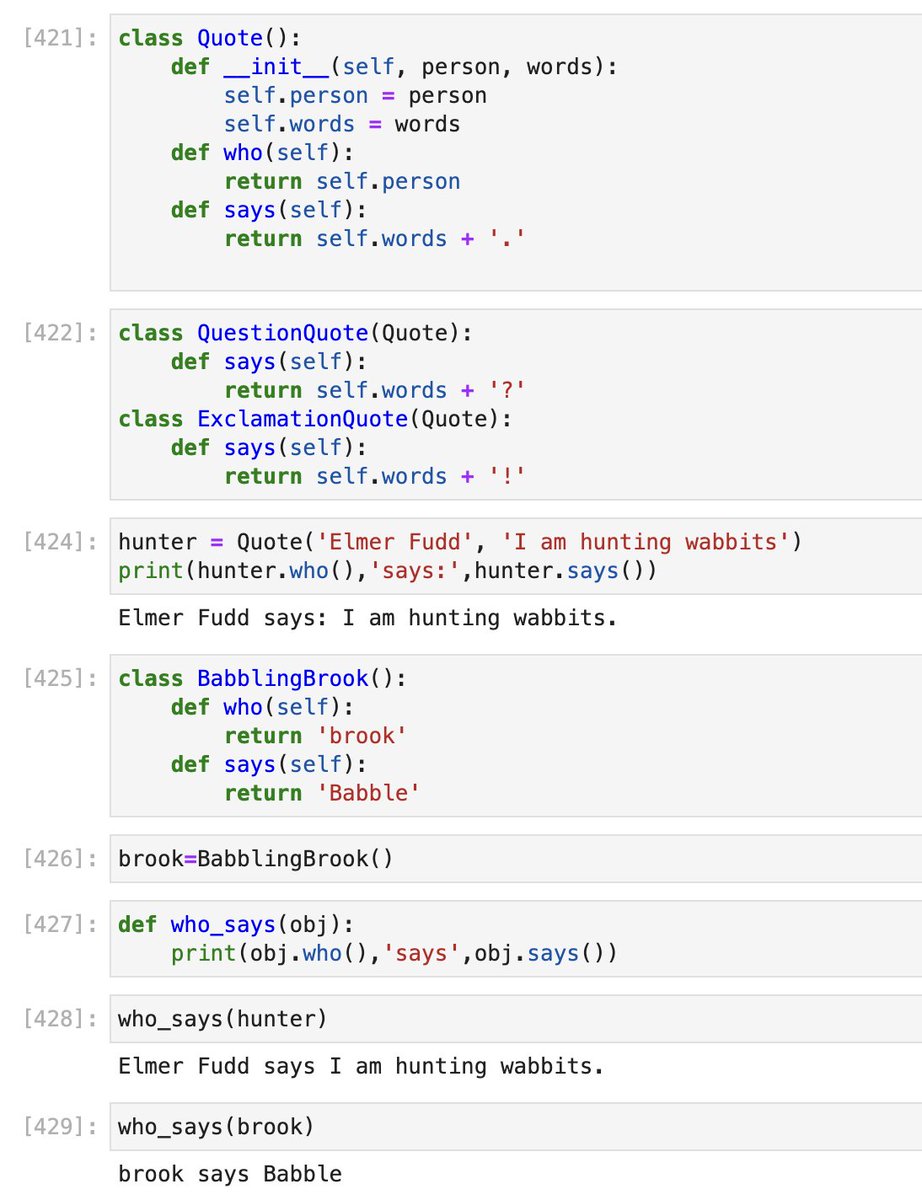 Python learning of the week: polymorphism taken to a new level! You can call an object method from an unrelated object (not inherited) and Python looks up the object class for the method!
Last week was decorators, a beautiful way to reuse code without explicit function calls.