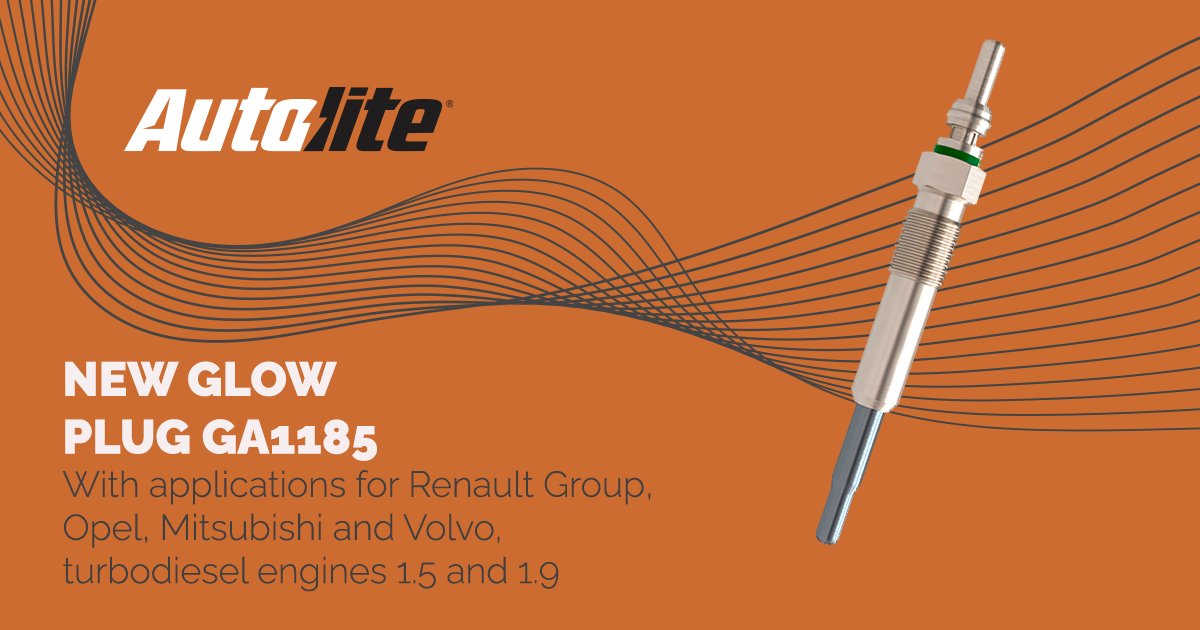 AirtexEurope's tweet photo. NEW AUTOLITE GLOW PLUG GA1185

--------

NUEVA REFERENCIA AUTOLITE DE BUJÍA DE INCANDESCENCIA GA1185

#autolite #fbg #glowplug #bujíadeincandescencia #calentador #renault #nissan #dacia #aftermarket #spareparts #innovation #automotive https://t.co/WEbDgLjAEu