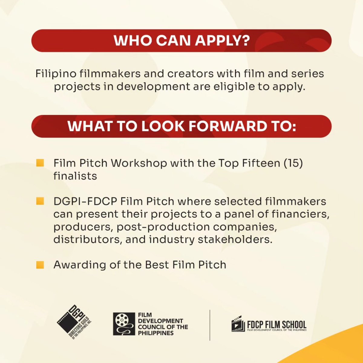 fdcpofficial's tweet image. Fifteen (15) projects will be chosen with filmmakers going on speed dating with industry experts to aid in the production of their dream projects.

#FDCP #DGPI #MovieOn