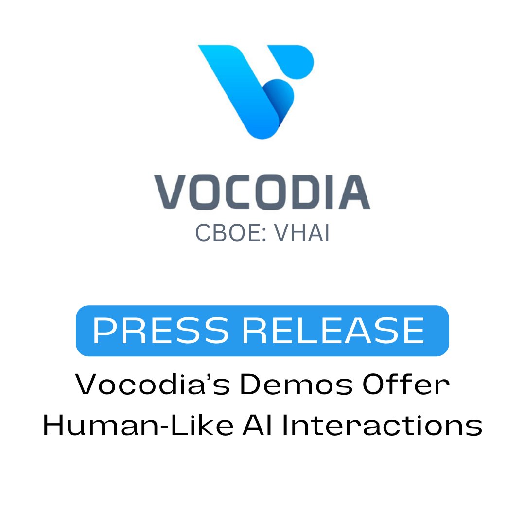 prism_mediawire's tweet photo. $VHAI @TheVocodia Vocodia’s Demos Offer Human-Like AI Interactions - Press Release: https://t.co/x2XifbzLTM #DISA #VocodiaHoldings #ConversationalAI #HumanizedAI #CallCenterSolutions #VHAI #ArtificialIntelligence #PressRelease #PrismMediaWire #StockMarket