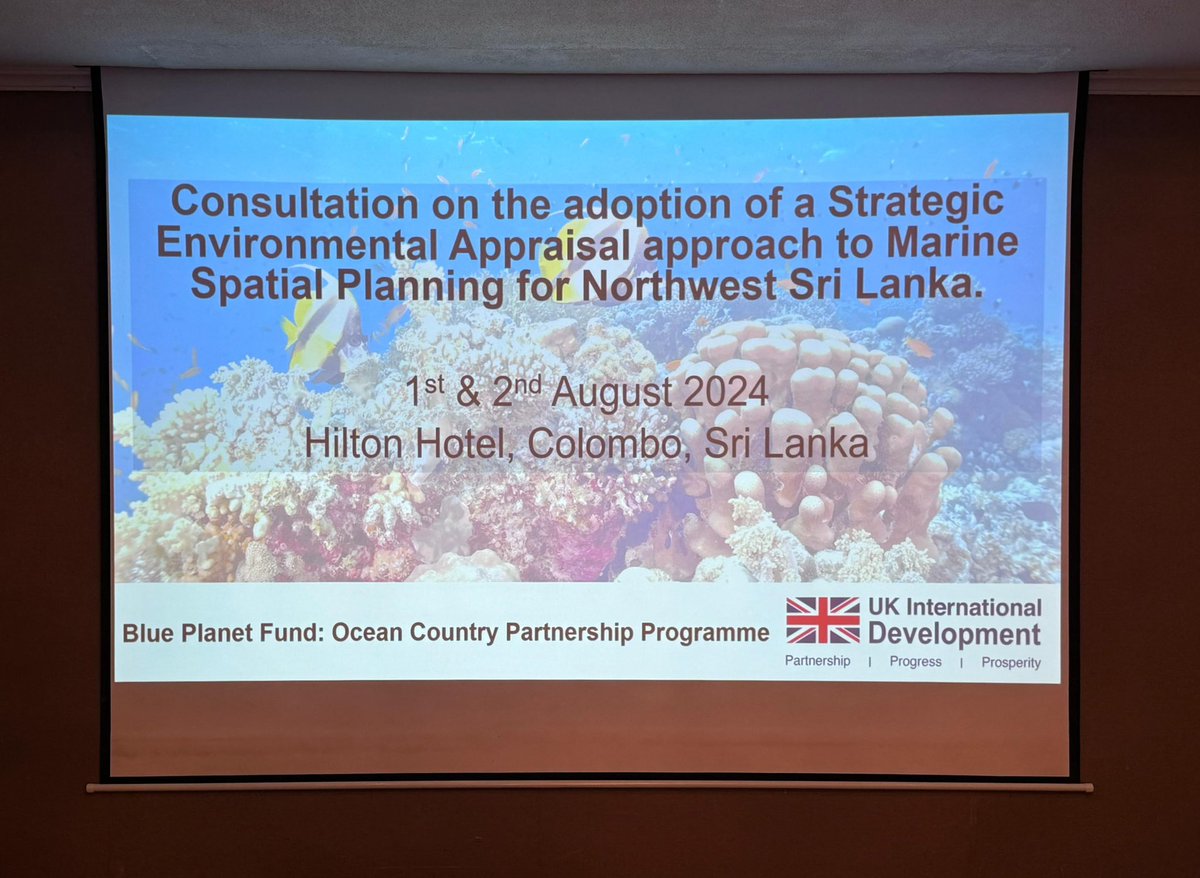 UKinSriLanka's tweet photo. An eventful day at the workshop on delivering a Marine Spatial Plan pilot study for Sri Lankaโs Northwestern region. Great to see engagement from a range of stakeholders!
#OceanCountryPartnershipProgramme #BluePlanetFund https://t.co/9O4rclhDR4
