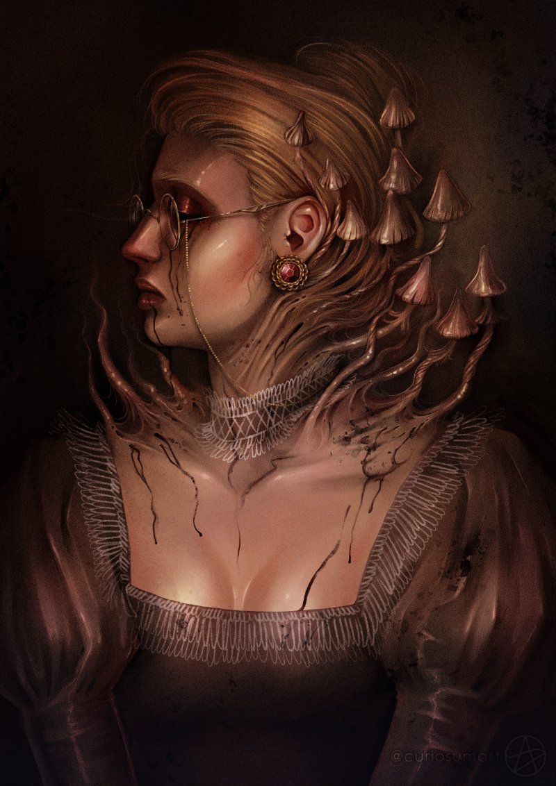 3/3 Mushroom triptych - the last piece in the series, making all the little details was really fun.