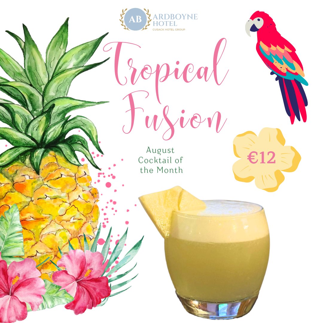 🍍Embrace the August vibes with our cocktail of the month: Tropical Fusion 🌴🍹 Sip on this exotic blend and let the flavors transport you to a paradise getaway!

#TropicalFusion #CocktailOfTheMonth #AugustVibes #ParadiseInAGlass