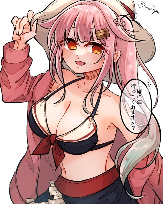 艦これらくがき。春雨ちゃんの水着見たかったので 