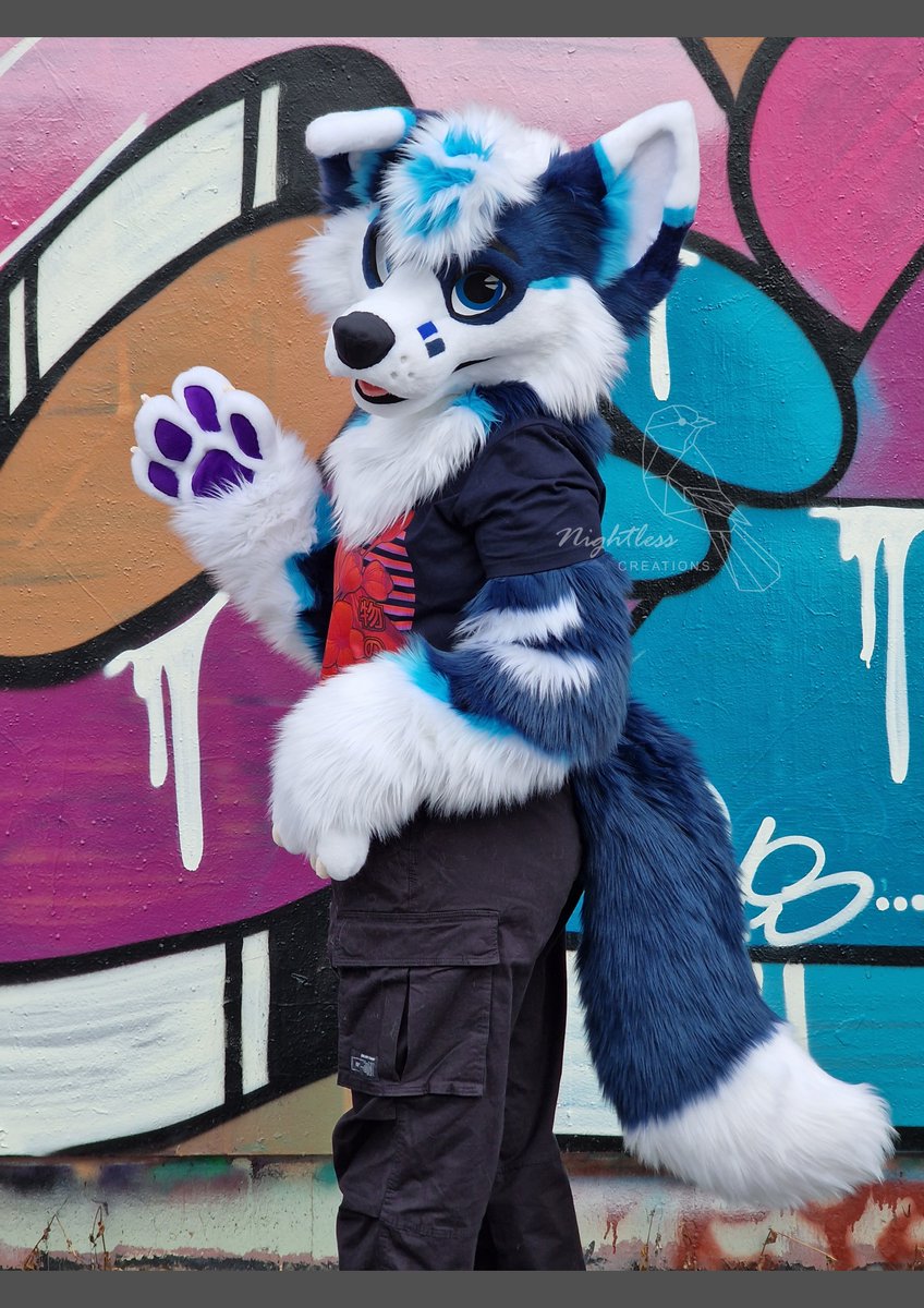 Nightlessfurry's tweet photo. Newest member of Nightless family: Thundi, who is already on his way home! 

Have a colorful #fursuitfriday!

📸: KayJay

#furry #fursuit https://t.co/QvAuLmi55o