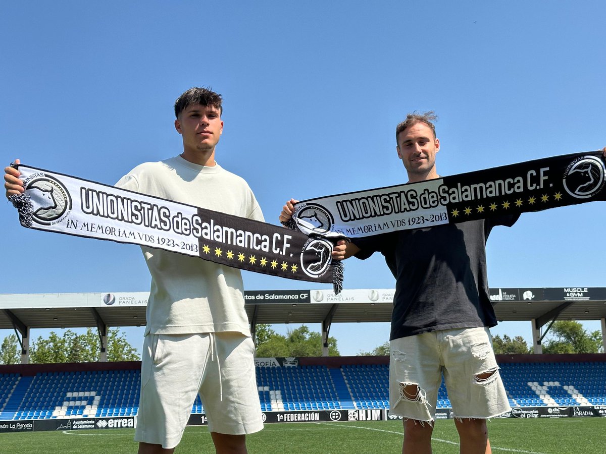 UnionistasCF's tweet photo. 👕 PRESENTACIONES | Acaba de tener lugar la puesta de largo de Gorka Santamaría y de Iñaki González como nuevos jugadores unionistas. 

¡Bienvenidos! 👋🏽

🔜 Esta tarde subiremos la rueda de prensa íntegra.

#Creemos⚫⚪ https://t.co/JN15mfs4y4