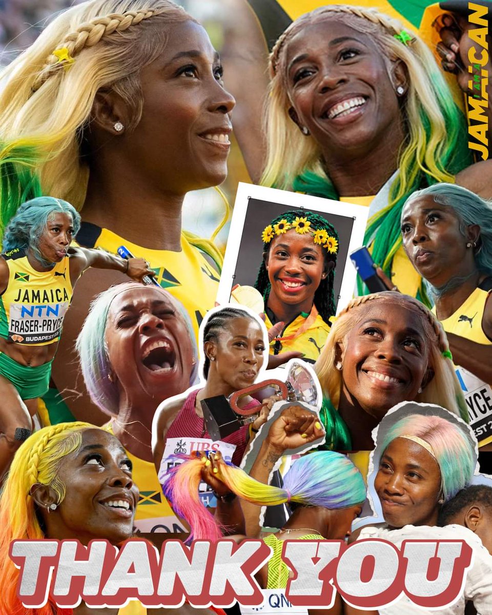 37-year-old Shelly-Ann Fraser-Pryce 🇯🇲 competes in her 5th straight Olympics! 🇯🇲 Describe Shelly in one word. #TeamJamaica #Shelly #shellyfraserpryce