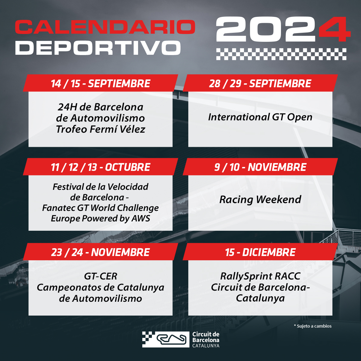 Mirad el calendario deportivo que aún nos queda! 💪

Este Agosto recargad pilas porque el fin de año que nos espera será vibrante!! 🔥😁