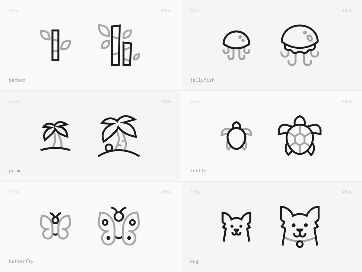 VladimirSDesign's tweet image. 48 px icons are different from other sizes in terms of detail. I try to add detail without overloading the icon and maintain the visual weight of the whole set. Something small but important