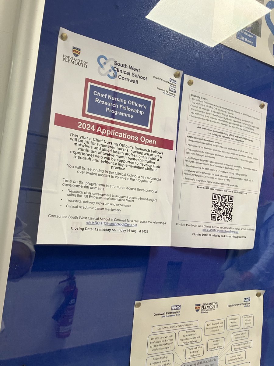 South West Clinical School in Cornwall (@cornwallclinsch) on Twitter photo Applications open for this years Chief Nursing Officer’s Research Fellowship pPogramme <a href="/RCHTWeCare/">Royal Cornwall Hospitals NHS Trust</a> <a href="/CornwallFT/">Cornwall Partnership NHS Foundation Trust</a> - look out on yesterdays joint Trust communication for more information <a href="/NMAHPVision/">NMAHPs in Cornwall</a> Applications open for this years Chief Nursing Officer’s Research Fellowship pPogramme <a href="/RCHTWeCare/">Royal Cornwall Hospitals NHS Trust</a> <a href="/CornwallFT/">Cornwall Partnership NHS Foundation Trust</a> - look out on yesterdays joint Trust communication for more information <a href="/NMAHPVision/">NMAHPs in Cornwall</a>