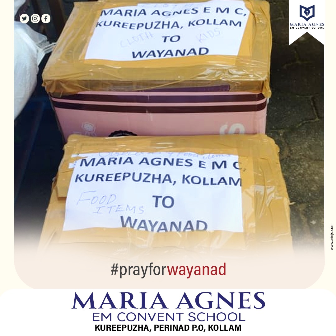 MariaAgnesEMSc1's tweet photo. LOVE FROM MARIA AGNES

For those who are suffering in Wayanad, the necessary materials were collected under the leadership of the Maria Agnes School and brought to Wayanad. Thank you to everyone who helped. https://t.co/Ov1WUnmYdt