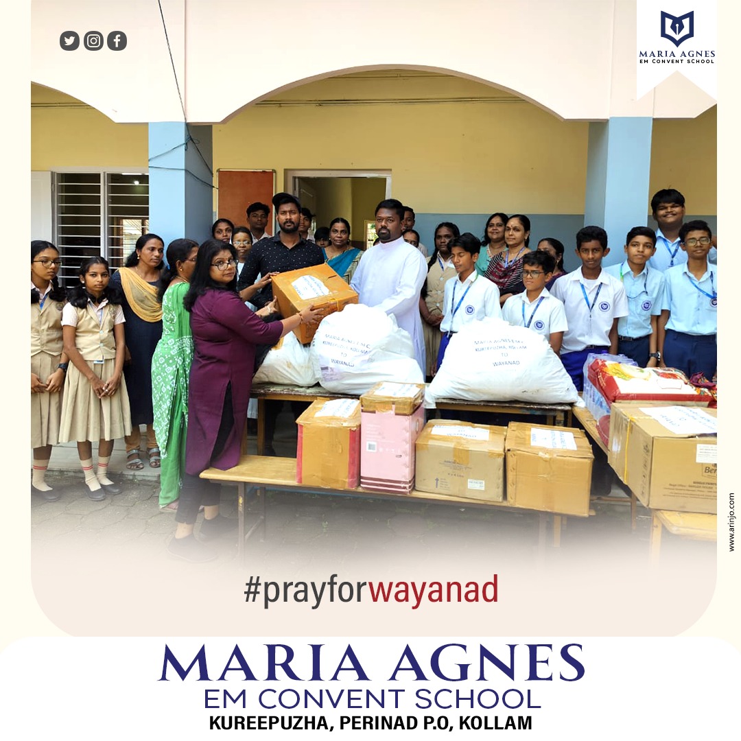MariaAgnesEMSc1's tweet photo. LOVE FROM MARIA AGNES

For those who are suffering in Wayanad, the necessary materials were collected under the leadership of the Maria Agnes School and brought to Wayanad. Thank you to everyone who helped. https://t.co/Ov1WUnmYdt