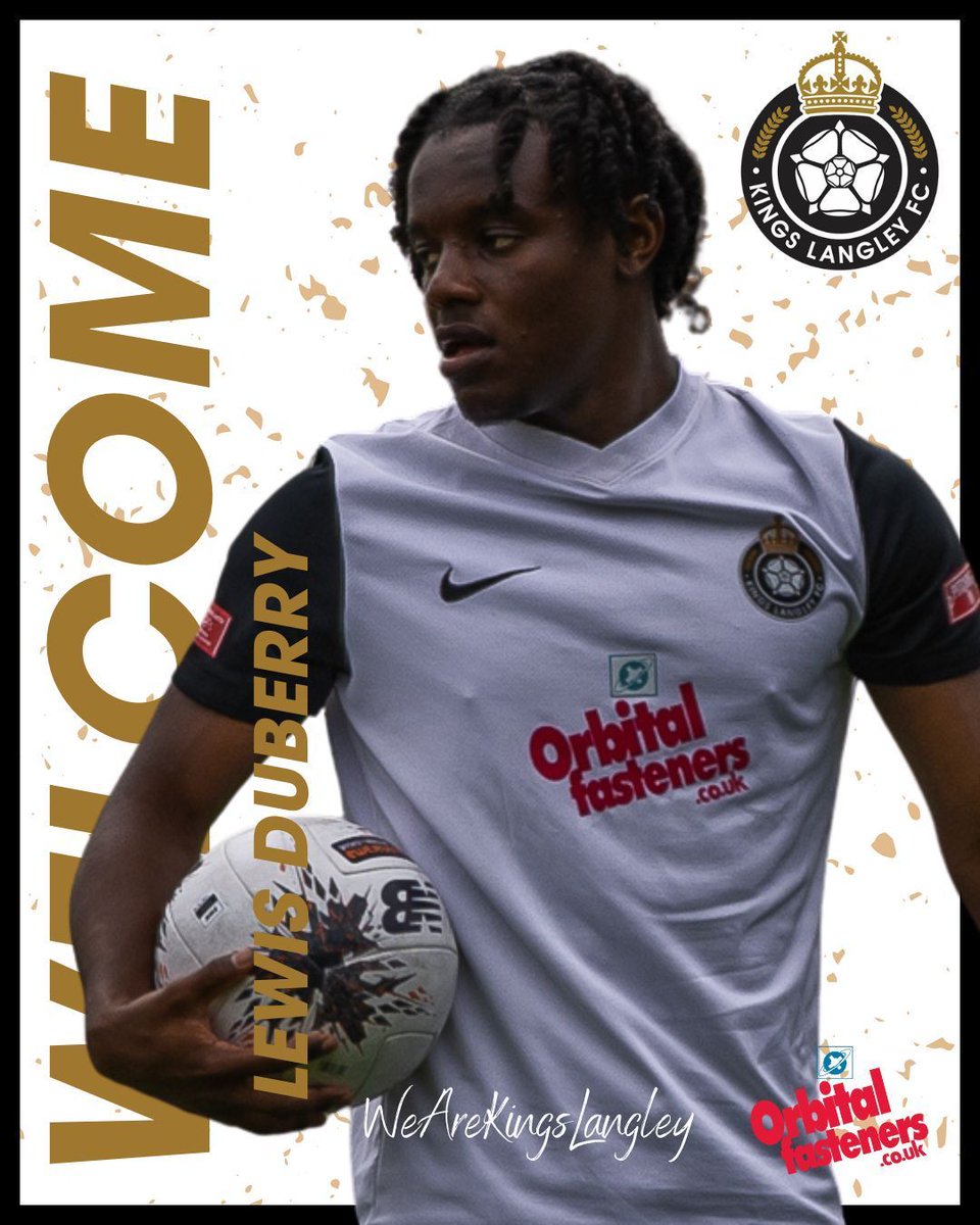 Want another one? Oh, go on then! 

✍️✍️✍️

Welcome to The Orbital Fasteners Stadium to Lewis Duberry.

Lewis joins us following spells at Shrewsbury Town, Witham Town, and New Salamis, amongst others.

#WeAreKingsLangley