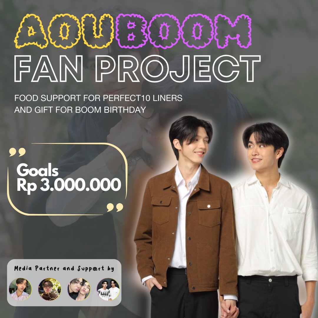 chaboomz's tweet photo. -`♡´- OPEN DONATION -`♡´-
☎️ CALLING ALL AOUBOOMERS INA 🇮🇩
Yuk AouBoomers! 
Donasi Fans Support untuk AouBoom di Perfect10 Liners dan Hadiah untuk B'day Boom yang ke-26.
Bisa dimulai hari ini yap!
More Info 
🖇️ [https://t.co/pMEbbTUTzb]

#Aouboom #aou_tnbknr #besevboom
#อู๋บูม https://t.co/3wsleTFZBH