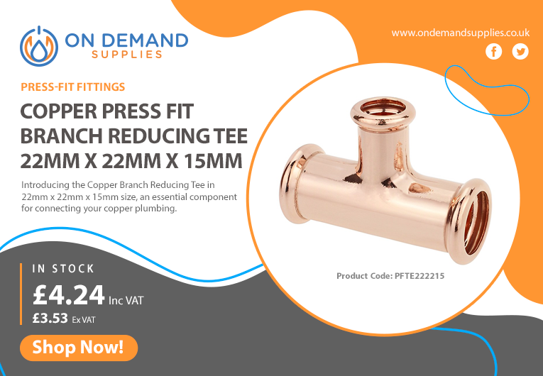 🚀 Need reliable plumbing connections? Grab the Copper Press-Fit Branch Reducing Tee from <a href="/OnDemand_UK/">On-Demand Supplies</a>! Easy, secure, and perfect for any project. Don't miss out! 📷#Plumbing #DIY #HomeImprovement