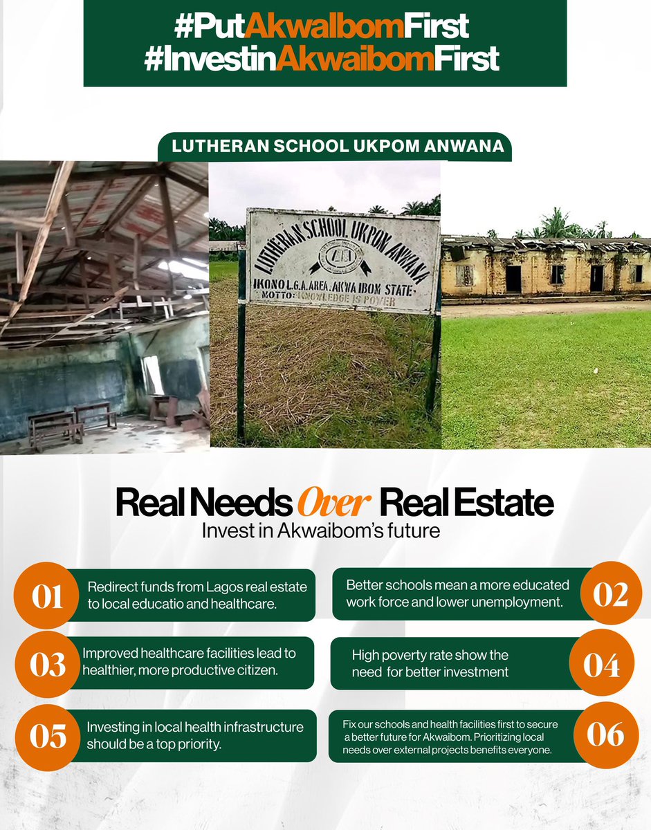 TheRoseAkai's tweet photo. A state where most schools and health centers look like this has no business building in Lagos. 

It is the worst kind of governance to not invest in your people especially knowing that Akwa Ibom people are languishing in extreme poverty! 

#EndBadGovernaceInNigeria https://t.co/FdFS4tnNfl