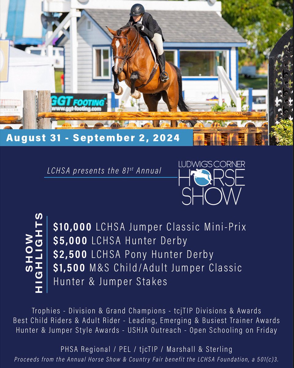 The 2024 Ludwig’s Corner Horse Show prize list is live! 

ludwigshorseshow.com/wp-content/upl…
