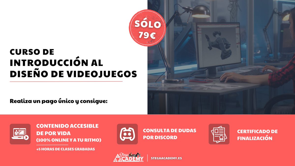Si estás buscando empezar en el diseño de videojuegos... 👀

👾El Curso de Introducción al Diseño de Videojuegos será tu mayor descubrimiento 👾

✅Apúntate y accede a más de 5 horas de clases grabadas, pregúntanos todas tus dudas en Discord.