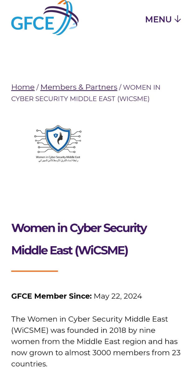 WiCSME's tweet image. 🌐🤝🏻🛡️ Women in Cyber Security Middle East (#WiCSME) &amp;amp; Global Forum on Cyber Expertise (@theGFCE)  Partnership 🛡️🤝🏻🌐