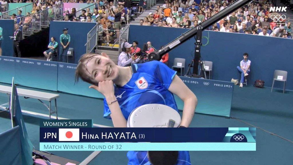 早田ひな、これもう金メダルだろ。もうこの一瞬で全世界敗北だろ。