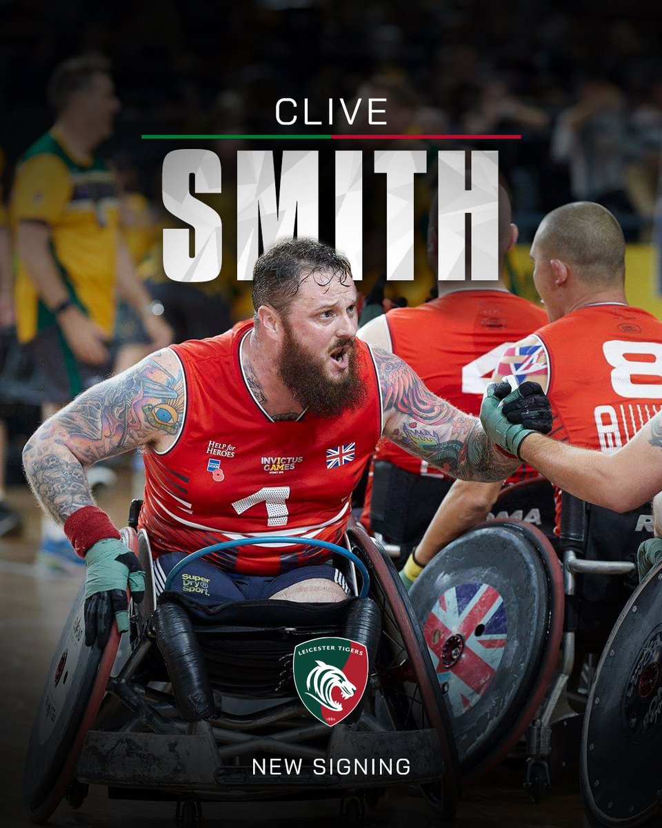 👋 

We are thrilled to announce that Clive Smith has joined the Leicester Tigers Wheelchair Rugby team ahead of the season 2024/25.

ℹ️ LeicesterTigers.com/news/wtttf-cli…