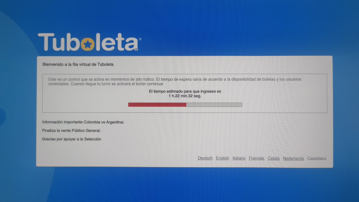 collazosd's tweet photo. Increíble esta mafia de la boletera, desde ayer intentando y según esto ya no hay boletas, de quien será la mafia, @Tuboletaoficial  o de la @FCFSeleccionCol  o de la mafia qué compran para revender, el colmo. Ya con el gobierno no basta y el entretenimiento también fraude. https://t.co/lemKfdzZi2