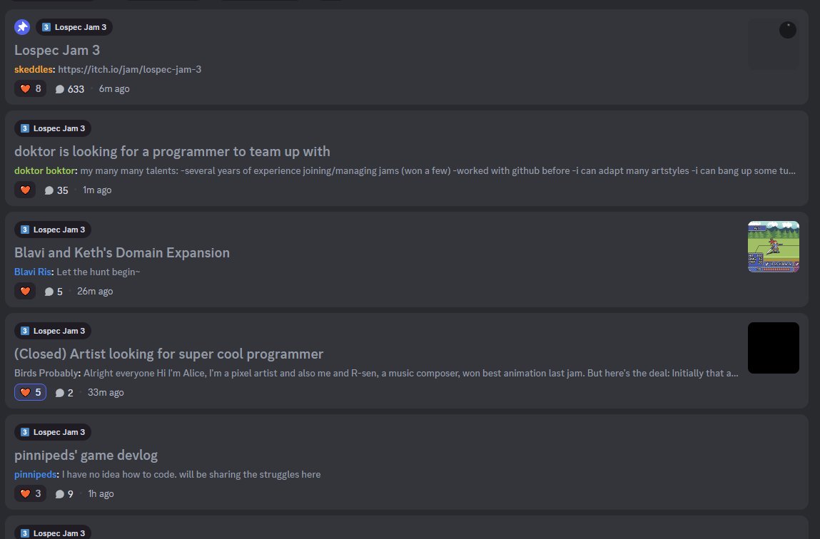 #LospecJam3 off to a strong start! Lots of cool projects forming!