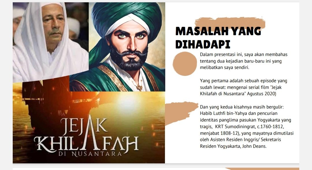Bahan Presentasi Peter Carey yang membahas Hoax Sejarah. 

-Dari Khilafah Nusantara hingga praktik mengaslikan makam Kramat palsu oleh Habib Lutfi.-

-Utas-