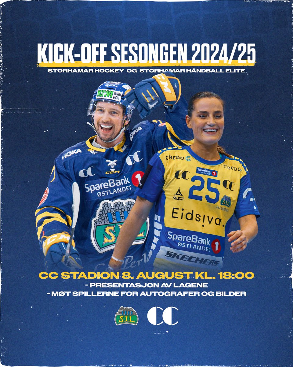 💛KICK OFF💙
Torsdag 8. august kl. 18-20 inviterer vi deg til CC Hamar, der vi sammen med <a href="/StorhamarElite/">Storhamar Håndball Elite</a> presenterer våre spillere. 

Møt opp for å få autografer, spillerpresentasjoner, og nyt en kveld med DJ og god stemning.