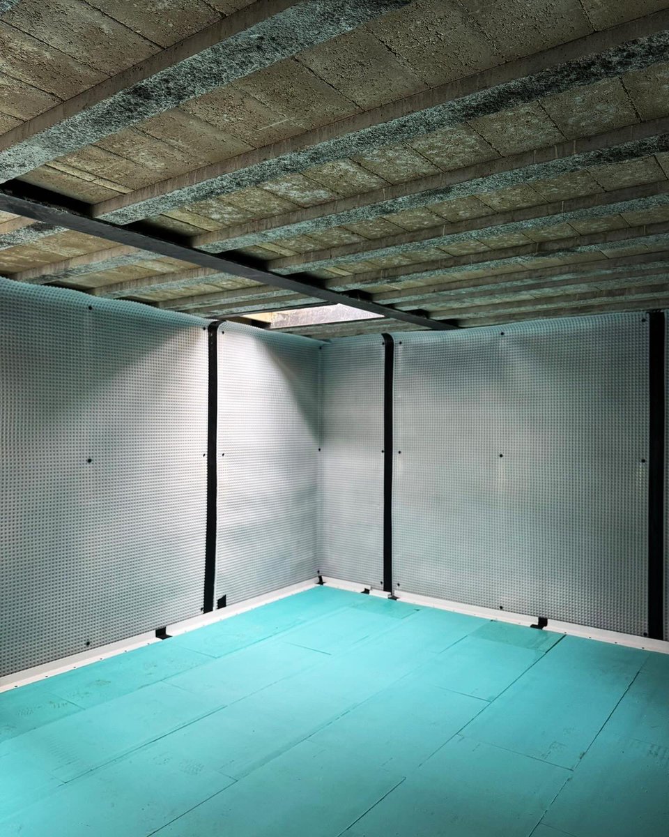 Waterproofing installed to this basement extension in the Cotswolds. A cavity drain system with Type A &amp; C waterproofing and a pumping station, with insurance backed guarantee.
Structural engineer - <a href="/DavidsonWalsh1/">Davidson Walsh</a> 

#waterproofing #basement #cotswolds #gloucestershire #birdlip