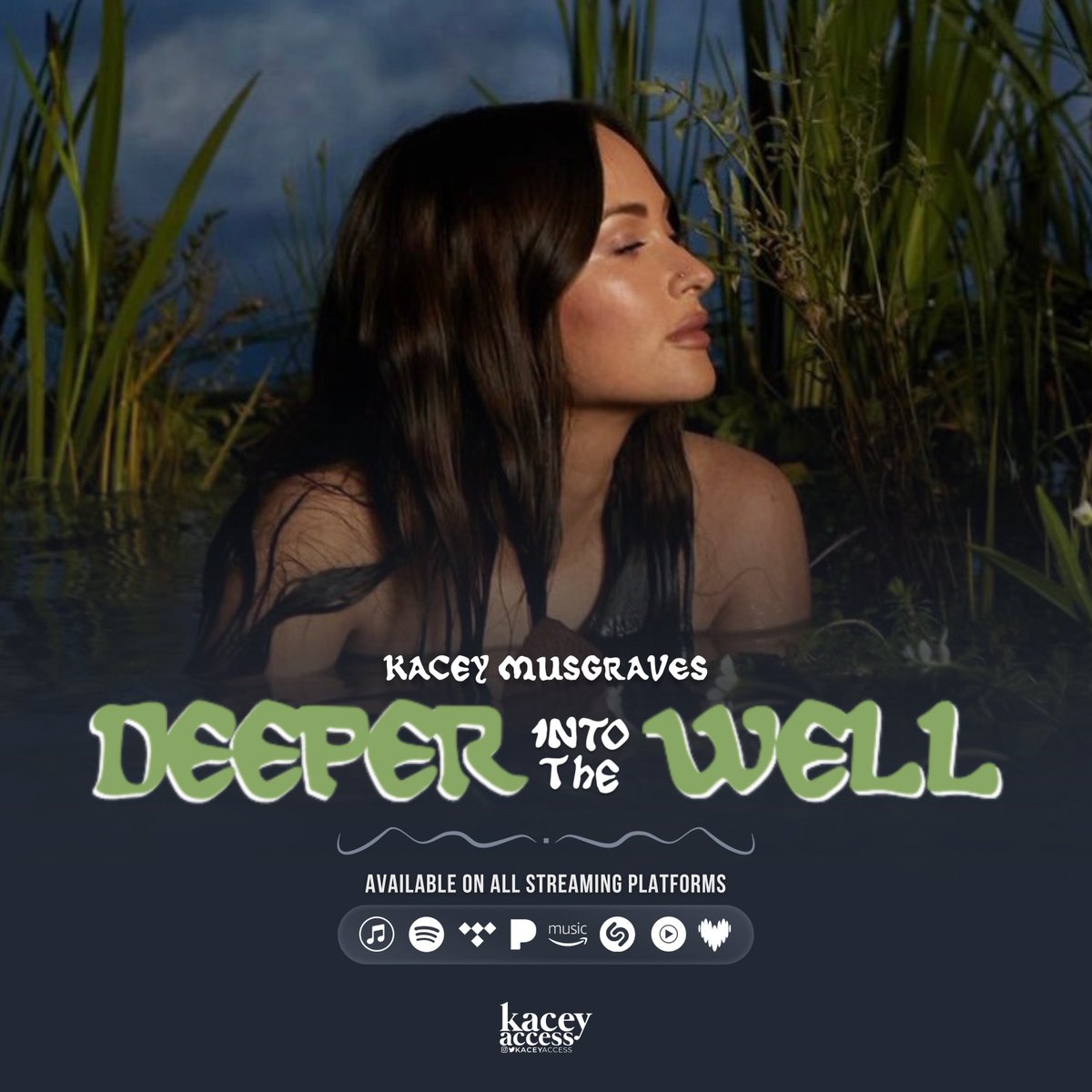 KaceyAccess's tweet image. .@KaceyMusgraves has released “Deeper into the Well,” the expanded version of her latest album, “Deeper Well,” featuring 7 new tracks and collaborations with Leon Bridges and Tiny Habits.
► kaceymusgraves.lnk.to/deeperintothew…