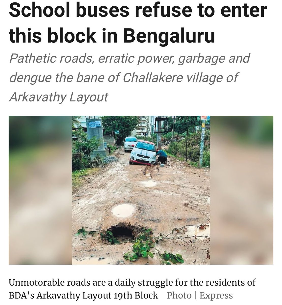 Dr Guru, MD (@prasadgurubmc) on Twitter photo What an amazing “brand Bengaluru” <a href="/DKShivakumar/">DK Shivakumar</a> <a href="/siddaramaiah/">Siddaramaiah</a> <a href="/krishnabgowda/">Krishna Byre Gowda</a> . People are feeling cursed living in Arkhavathy Layout of BDA- Bangalore Destruction Authority newindianexpress.com/cities/bengalu… What an amazing “brand Bengaluru” <a href="/DKShivakumar/">DK Shivakumar</a> <a href="/siddaramaiah/">Siddaramaiah</a> <a href="/krishnabgowda/">Krishna Byre Gowda</a> . People are feeling cursed living in Arkhavathy Layout of BDA- Bangalore Destruction Authority newindianexpress.com/cities/bengalu…