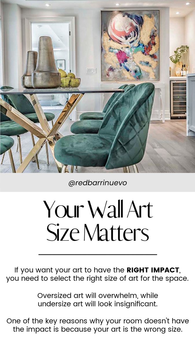 Red_Barrinuevo's tweet image. Art (wrong scale and proportion) - size up the space you have to work with. Tip:  Choose a piece of art that you love, and let it inspire your upholstery, pillows, rugs, and other decor elements for a more cohesive look. #interiordesign #homedecor #decorideas