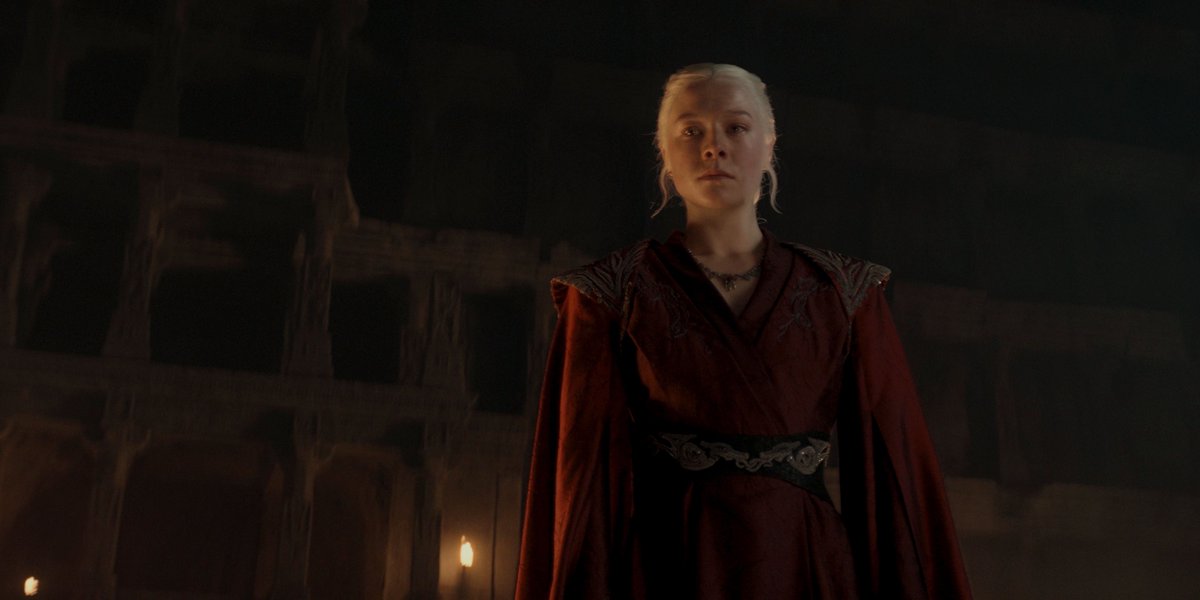ladylaogai's tweet photo. I am OBSESSED with the idea of Rhaenyra literally walking over the bodies of the dragonseeds when she came down from her viewing platform https://t.co/MrR7xtpWCj