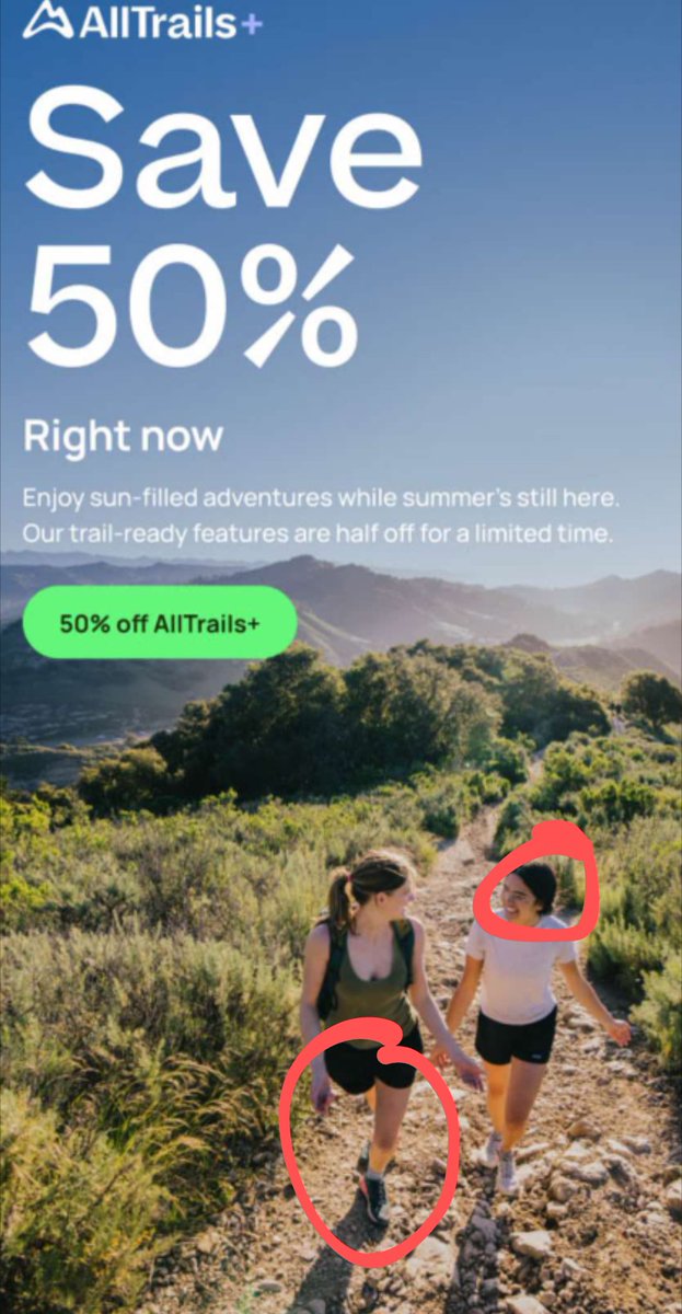 hagaki's tweet photo. Almost bought @AllTrails until I saw this lazy AI. https://t.co/yCM3wQt6kW