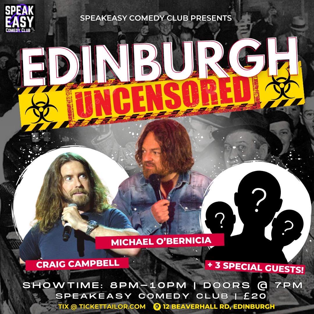 SpeakeasyAFP's tweet photo. Tonight! See MOB compere for the brilliant Craig Campbell, @TomStadeComic @RobinZComedy @billywatsontv @KyleLuceyComedy Sean Chalmers for an unbridled extravaganza of uncensored hilarity! 

https://t.co/A4AzqxeFNn https://t.co/B1XznLTaoG