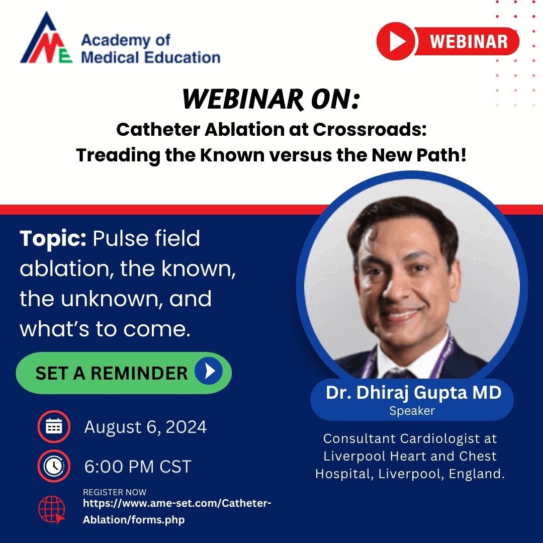 Academy of Medical Education (@the_ame_set) on Twitter photo Join Us for an Insightful Webinar: Exploring Innovations in Catheter Ablation 🌟
<a href="/atulverma_md/">Atul Verma</a> <a href="/DhirajGuptaBHRS/">Prof Dhiraj Gupta</a> <a href="/deering_f/">ThomasFDeering</a>
#CardiologyWebinar #HeartHealth #MedicalAdvancements #StrokePrevention Join Us for an Insightful Webinar: Exploring Innovations in Catheter Ablation 🌟
<a href="/atulverma_md/">Atul Verma</a> <a href="/DhirajGuptaBHRS/">Prof Dhiraj Gupta</a> <a href="/deering_f/">ThomasFDeering</a>
#CardiologyWebinar #HeartHealth #MedicalAdvancements #StrokePrevention