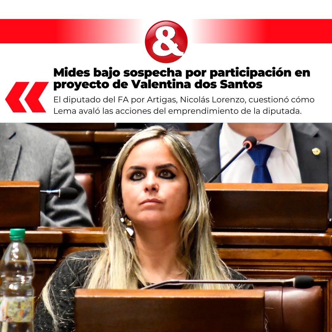 CarasyCaretasuy's tweet photo. El diputado del FA, Nicolás Lorenzo, cuestionó cómo Lema avaló las acciones del emprendimiento de la diputada Valentina Dos Santos, Vale Emprender.

▶️💻🔗https://t.co/85Tq0fU8ej https://t.co/0yfZUReUch