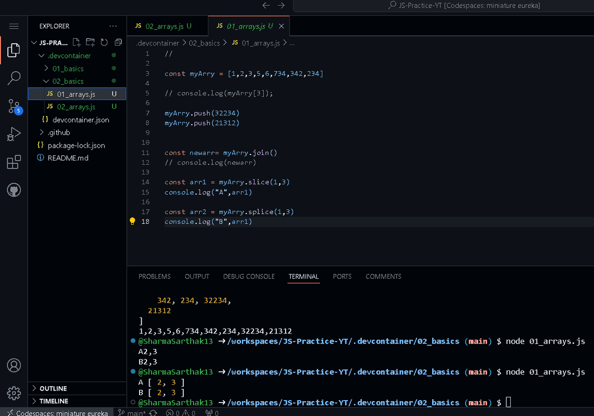 sharmasarthak13's tweet image. Hey Everyone👋
Day-6 of learning #javascript  :-   
Today I learned about:-      
• Learned about Array in JS 
#30daysofJavascript #letsconnect #coding #Buildinpublic #LearnInPublic #javascript