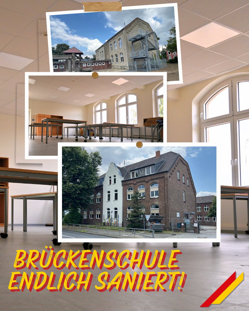 Sanierungsarbeiten an der Brückenschule abgeschlossen☑️Ab dem neuen Schuljahr können alle Räume des Schulgebäudes an der Von-Groote-Straße wieder genutzt werden👏👩‍🎓Alle Infos zum Wiederaufbau und dem sicheren und modernen  Lernumfeld gibt's hier 👉moenchengladbach.de/de/aktuell-akt…