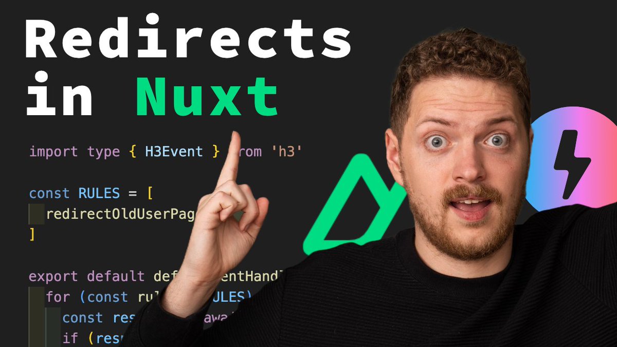 Another Friday, another video! This week it is all about redirects in <a href="/nuxt_js/">Nuxt</a>. Together we check out how to redirect simple pages, wildcards and even more complex logic in your Nuxt application, without the use of any external modules!

Premiering in ~20min from now 👇🏻