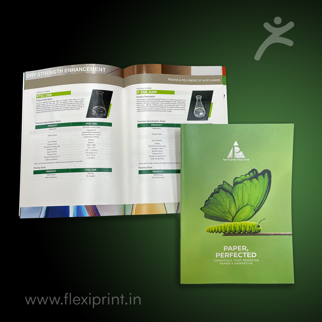 #PremiumBrochure printing for Paper Tex Speciality Chemicals. Printed on premium #recycledTexturedPaper with #Silverfoil stamping on cover.
Get Free Quotes for your project: flexiprint.in
#brochuresprinting #luxurybrochureprint #foilstamping #customprints #texturedpaper