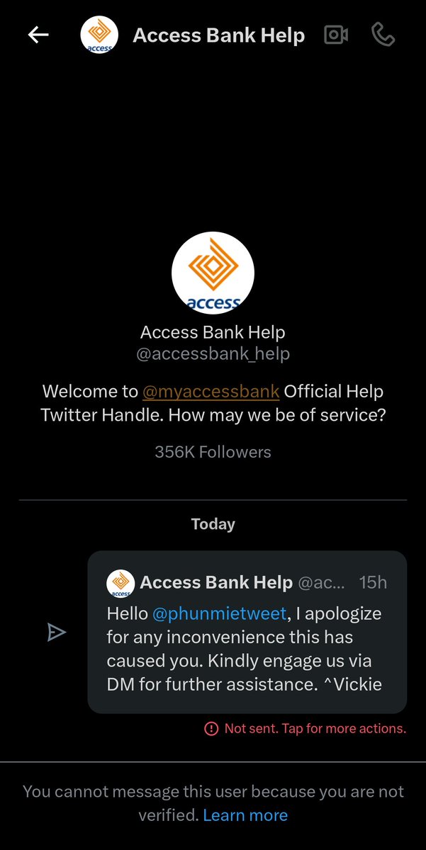 phunmietweet's tweet photo. @accessbank_help Hello @accessbank_help I can't send a DM cos your DM is locked I guess. Please help resolve this https://t.co/UloYb1CIXg
