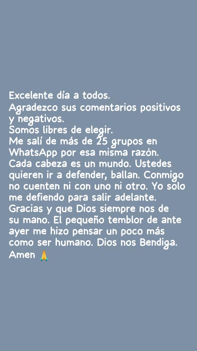 #Viernes 2 de agosto. Se los agradezco a mis contactos.