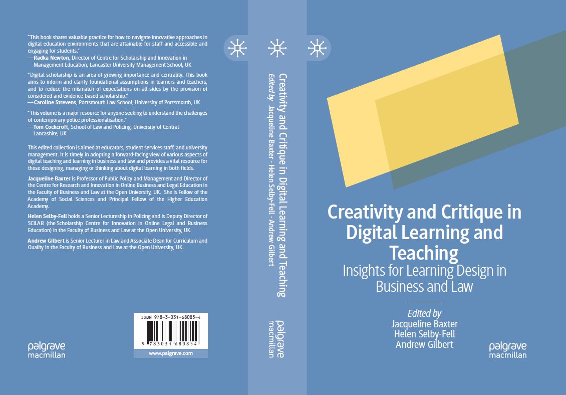 DrJacqueBaxter's tweet image. Coming along this autumn the new edited collection - Fully open access and shortly to be translated into Chinese ! #digitallearning #digitalteaching #law #education #legaleducation #businesseducation @OUBSchool @OU_SCiLAB @OpenUniversity @OpenUnisAu