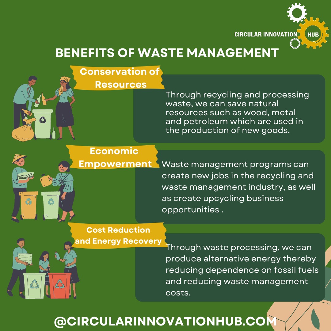 Circular_IHub's tweet image. Turning trash into treasure! 🌍♻️ Discover how proper waste management conserves resources, boosts the economy, and even creates energy. Let&apos;s rethink waste - it&apos;s not just good for the planet, it&apos;s good for us too! #wastemanagement  #sustainability #circulareconomy
