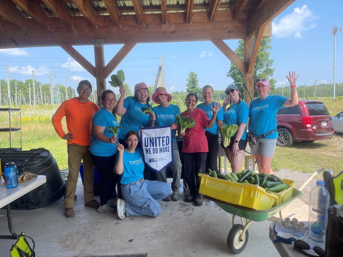 Upstate Cancer Center (@upstatecancer) on Twitter photo Yesterday, our incredible Clinical Trials team stepped up to support the community during the <a href="/UWCNY/">United Way of Central New York</a>'s "Days of Caring." They rolled up their sleeves and spent the day volunteering at Salt City Harvest Farm. TY to our team for making a difference in our community! 🥬🥕🍅 Yesterday, our incredible Clinical Trials team stepped up to support the community during the <a href="/UWCNY/">United Way of Central New York</a>'s "Days of Caring." They rolled up their sleeves and spent the day volunteering at Salt City Harvest Farm. TY to our team for making a difference in our community! 🥬🥕🍅