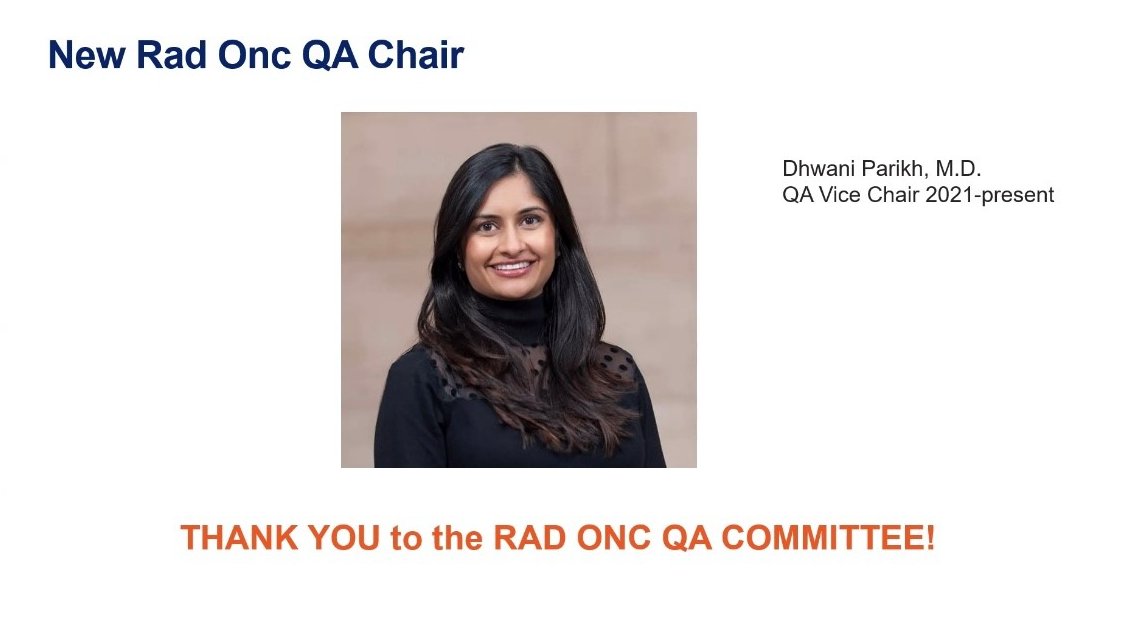Memorial Sloan Kettering Radiation Oncology (@msk_radonc) on Twitter photo 🦺Congratulations to Dr <a href="/DhwaniParikhMD/">Dhwani Parikh</a>, the new <a href="/MSKCancerCenter/">Memorial Sloan Kettering Cancer Center</a> #RadOnc Quality Assurance Chair, she has served as the VC for the past 3 years. Many thanks to outgoing Chair Dr @MarisaKollmeier for her years of service in this role. 🦺Congratulations to Dr <a href="/DhwaniParikhMD/">Dhwani Parikh</a>, the new <a href="/MSKCancerCenter/">Memorial Sloan Kettering Cancer Center</a> #RadOnc Quality Assurance Chair, she has served as the VC for the past 3 years. Many thanks to outgoing Chair Dr @MarisaKollmeier for her years of service in this role.
