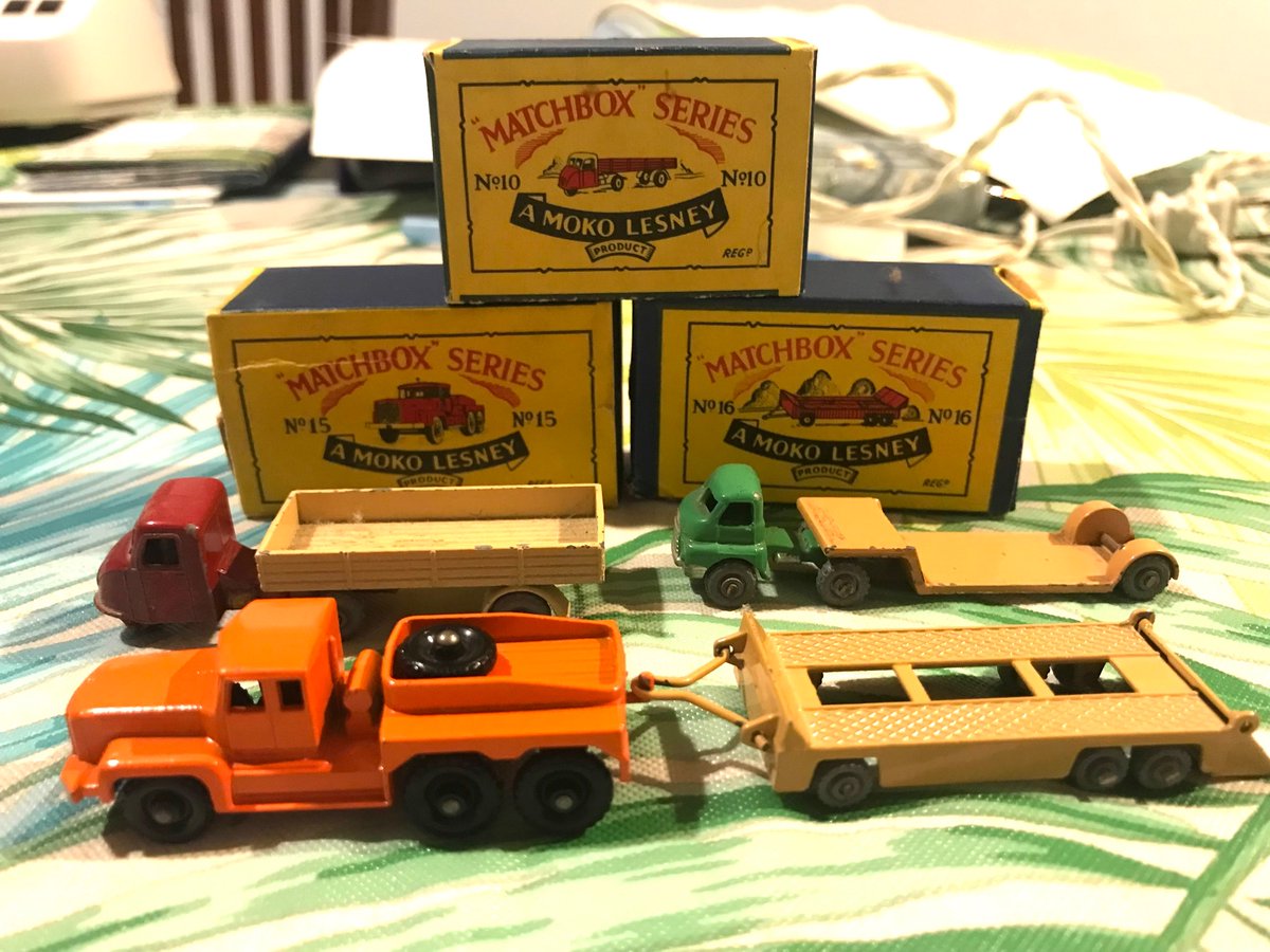 Matchbox Moko 
No.27A-1 Bedford Low Loader
No.10B-2Mechanical Horse &amp;trailer
No.15B-2 Atlantic Prime Mover
No.16B-2 Atlantic Trailer
1956,1959
<a href="/tibollo/">the Savage Modeler ⚡</a> <a href="/TheRaceCase/">Marc Bosworth</a> <a href="/MarekMarek1961/">MarekMarek1961</a> <a href="/MOYO78967830/">MOYO.</a> <a href="/PoppaCrispin/">Mike 'no sheds' Ellis</a> <a href="/WeLoveDiecast/">WeLoveDiecast</a> 
<a href="/BatchRejection/">Garey McKee</a>